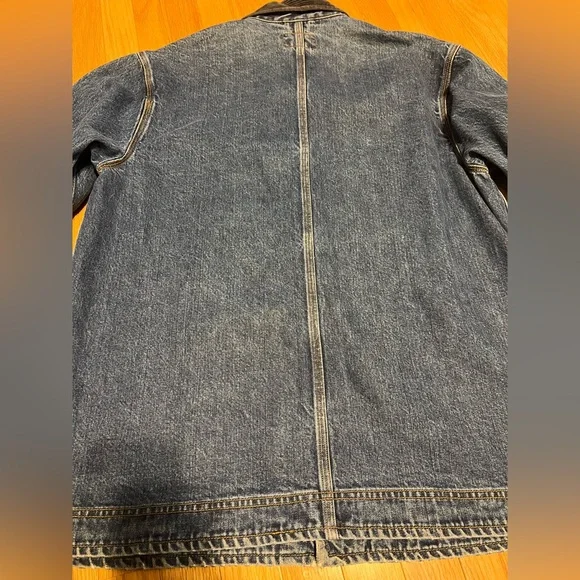 Vtg Ralph Lauren Country Denim Jacket Workwear Chore Coat Med Blue Distressed - Picture 10 of 14